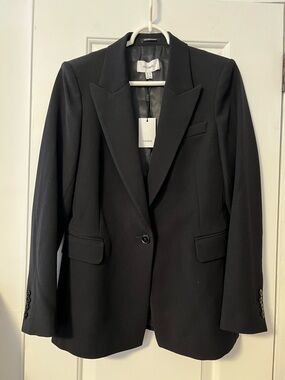 Reiss Black Single-Button Tailored Blazer